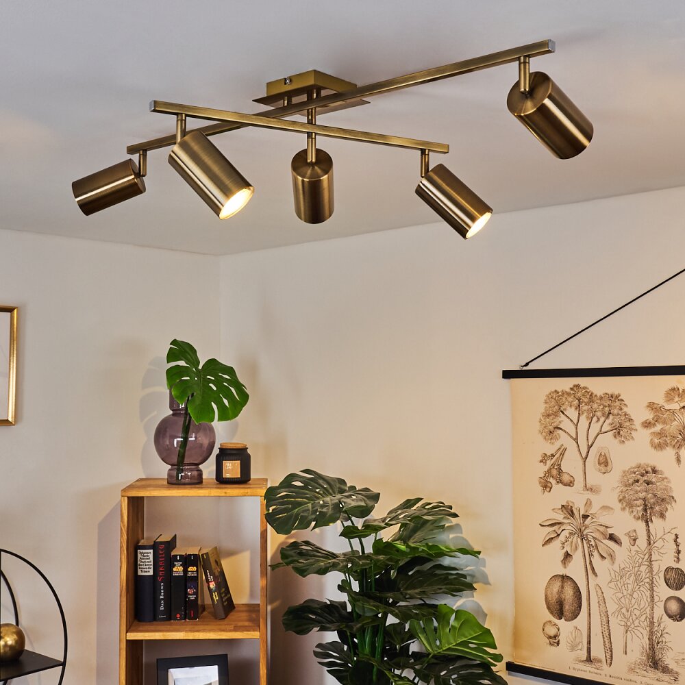 Zuoz Lampa Sufitowa Stary mosiądz, 5-punktowe main product photo