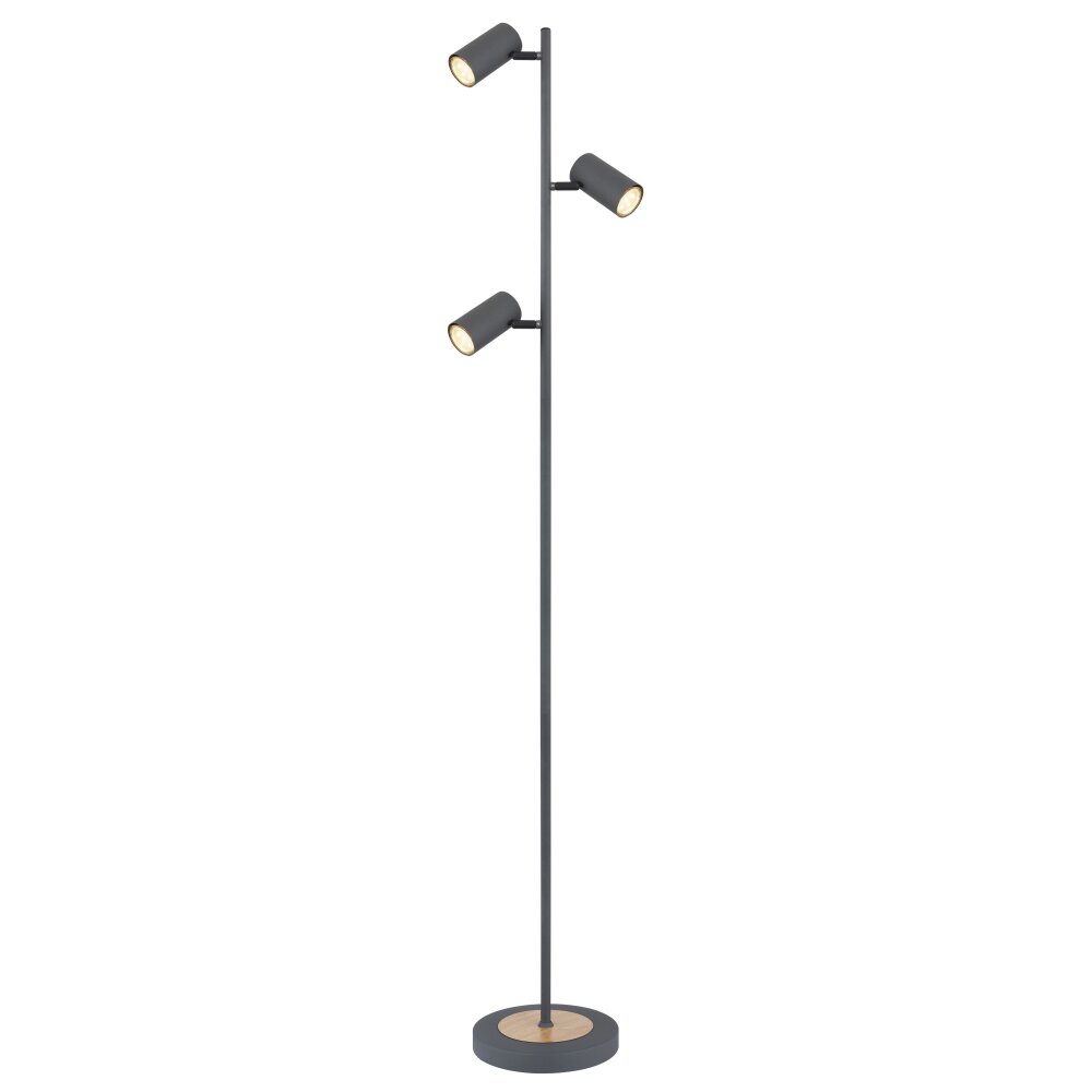 Globo ROBBY Lampa Stojąca Antracytowy, Ciemne drewno, 3-punktowe main product photo