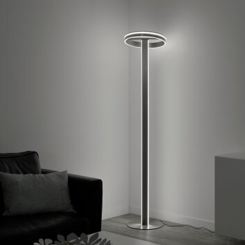 Paul-Neuhaus Q-VITO Lampa Stojąca LED Stal szczotkowana, 3-punktowe, Zdalne sterowanie