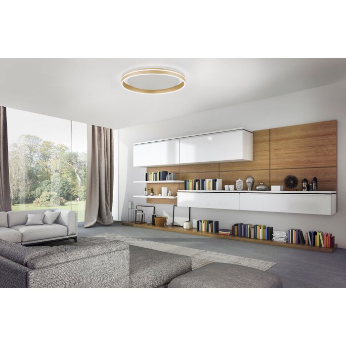 Paul-Neuhaus Q-VITO Lampa Sufitowa LED Mosiądz, 1-punktowy, Zdalne sterowanie