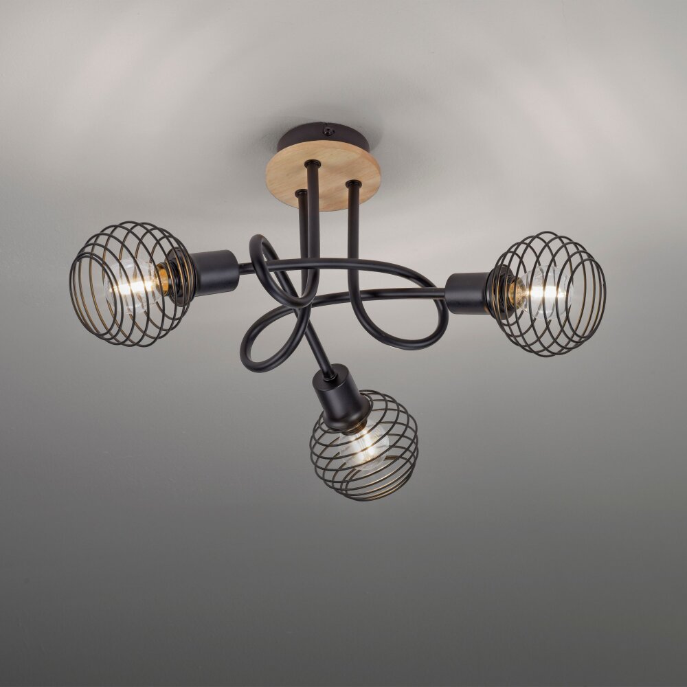 Leuchten-Direkt EUGEN Lampa Sufitowa Ecru, Czarny, 3-punktowe main product photo