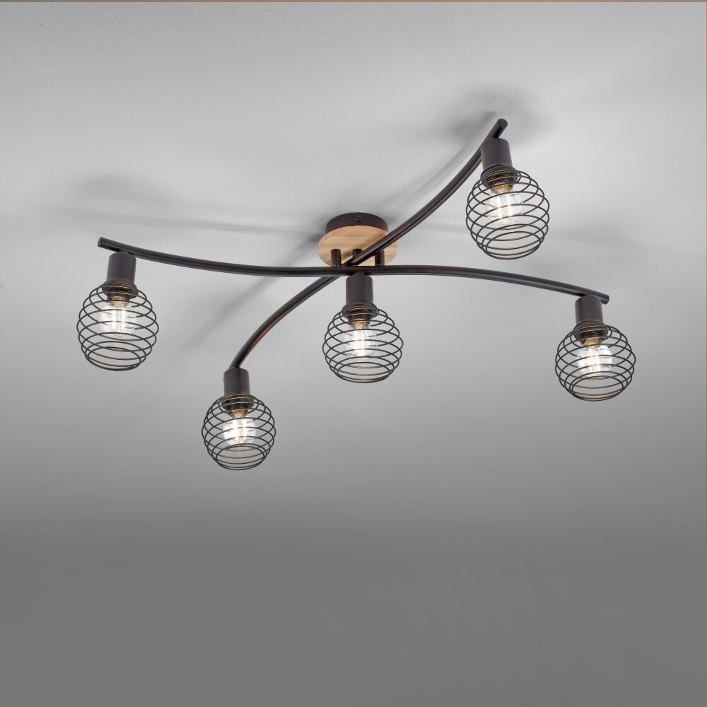 Leuchten-Direkt EUGEN Lampa Sufitowa Ecru, Czarny, 5-punktowe main product photo
