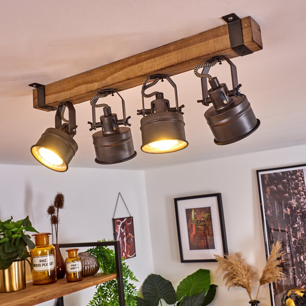 Pehefito Lampa Sufitowa Szary, Ciemne drewno, Czarny, 4-punktowe main product photo