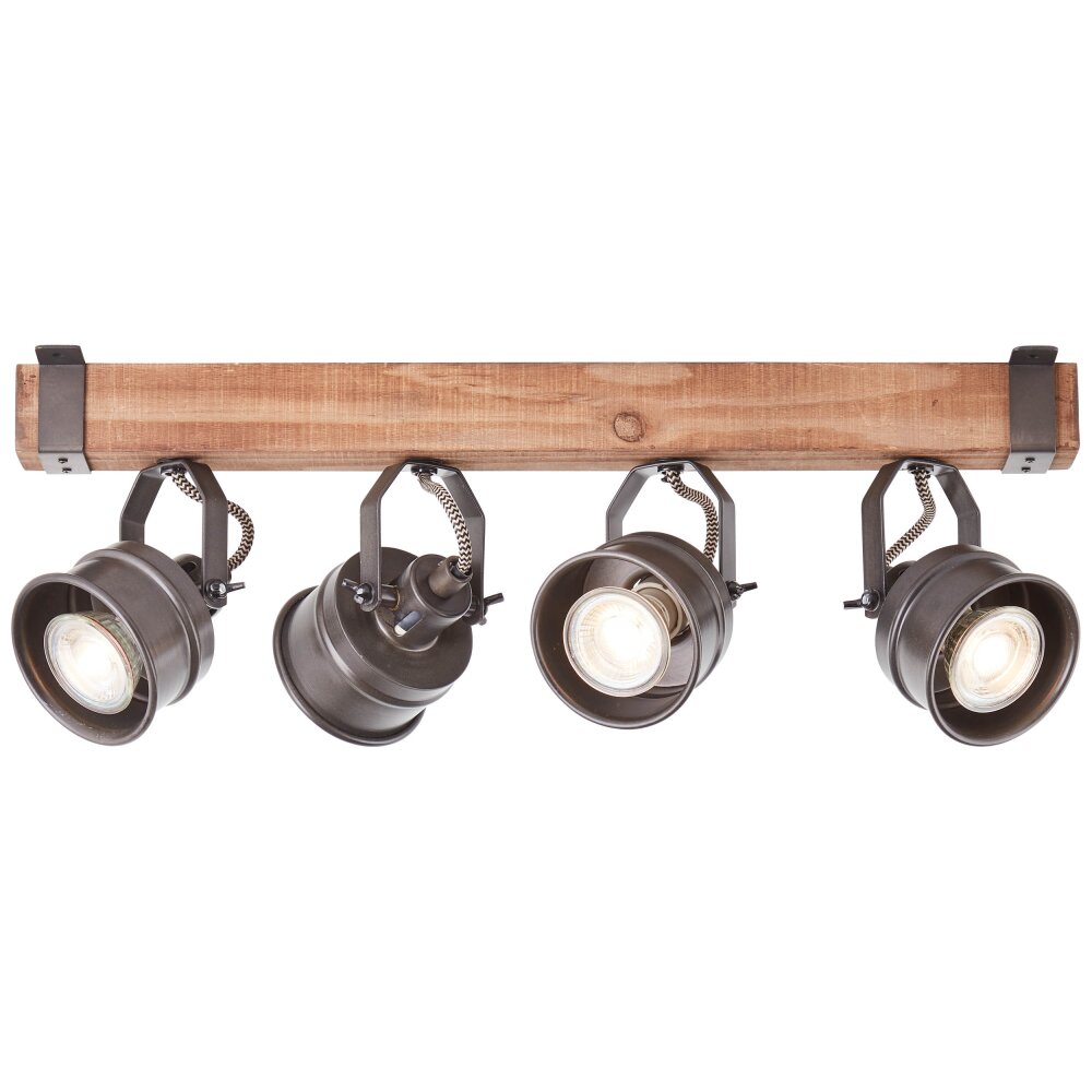 Brilliant-Leuchten Unity Lampa Sufitowa Ciemne drewno, Czarny, 4-punktowe main product photo
