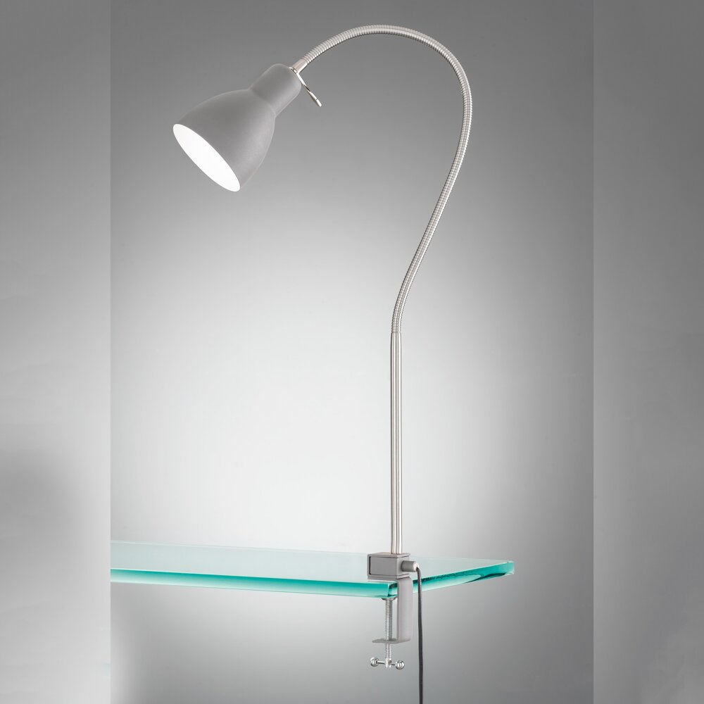 Fischer-Honsel Lolland lampa z klipsem Szary, 1-punktowy main product photo