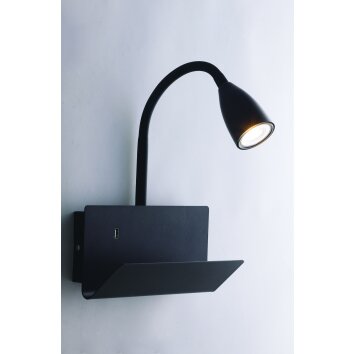 Luce-Design Gulp Lampa ścienna Czarny, 1-punktowy