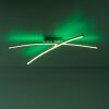 Leuchten-Direkt ALINA Lampa Sufitowa LED Stal szczotkowana, 2-punktowe, Zdalne sterowanie, Zmieniacz kolorów