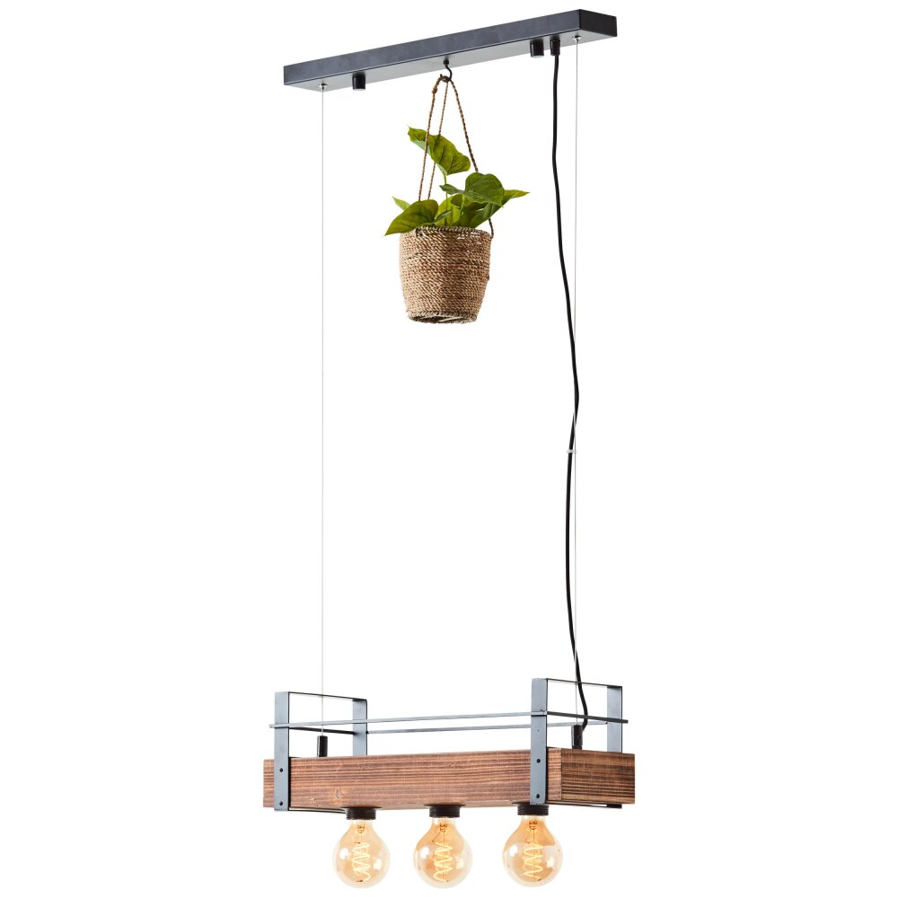 Brilliant-Leuchten Bankwood Lampa Wisząca Czarny, 3-punktowe main product photo