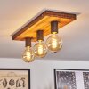 Amnicon Lampa Sufitowa Jasne drewno, Czarny, 3-punktowe