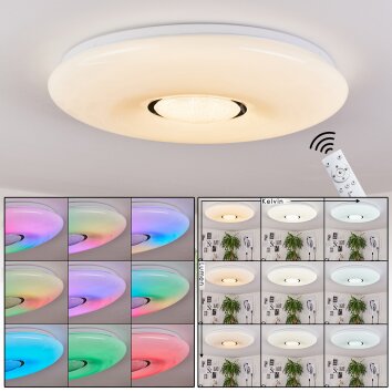 Page Lampa Sufitowa LED Biały, 2-punktowe, Zdalne sterowanie, Zmieniacz kolorów