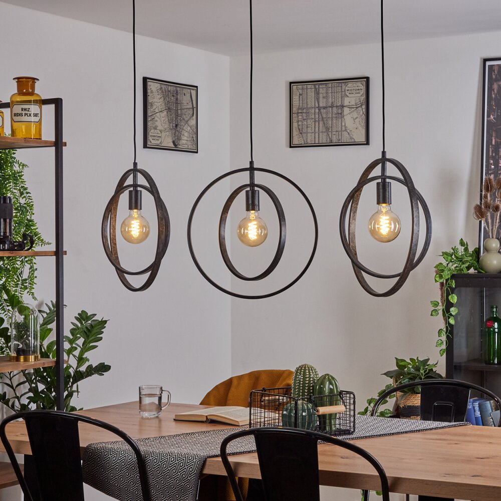 Tercel Lampa Wisząca Ciemnobrązowy, Nikiel matowy, Czarny, 3-punktowe main product photo
