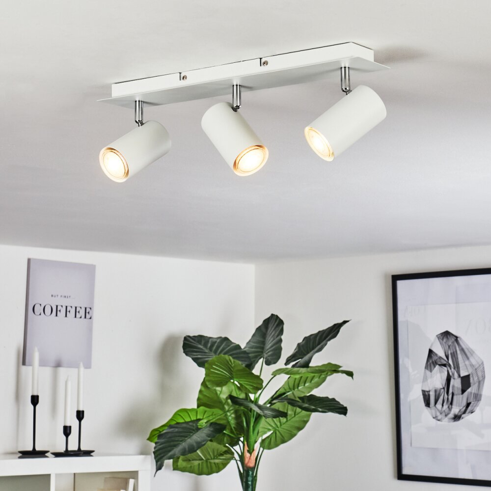 Zuoz Lampa Sufitowa Chrom, Biały, 3-punktowe main product photo