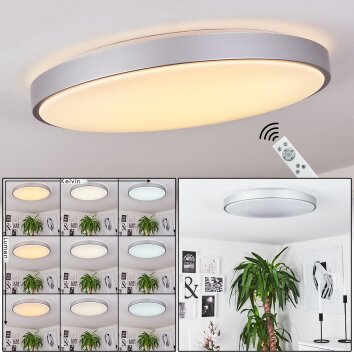 Buris Lampa Sufitowa LED Srebrny, 1-punktowy, Zdalne sterowanie