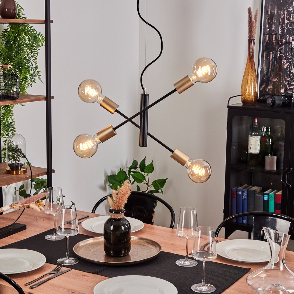 Gryon Lampa Wisząca Mosiądz, Czarny, 4-punktowe main product photo