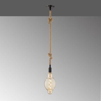 Fischer-Honsel Rope Lampa Wisząca Czarny, 1-punktowy