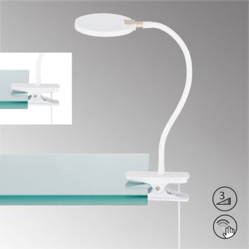 Fischer-Honsel Luiz lampa z klipsem LED Biały, 1-punktowy