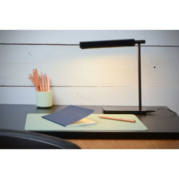 Lucide LEVI Lampa biurkowa LED Czarny, 1-punktowy