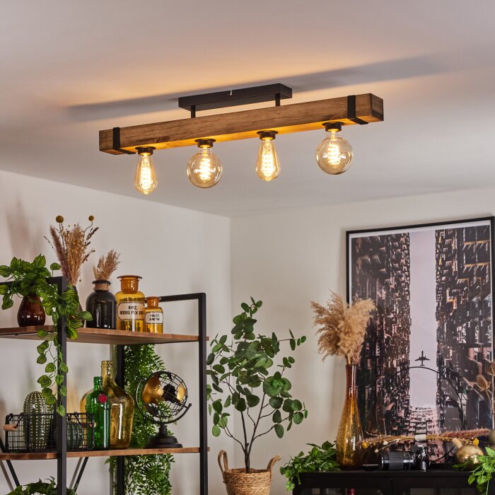 Montgomery Lampa Sufitowa Ecru, Czarny, 4-punktowe