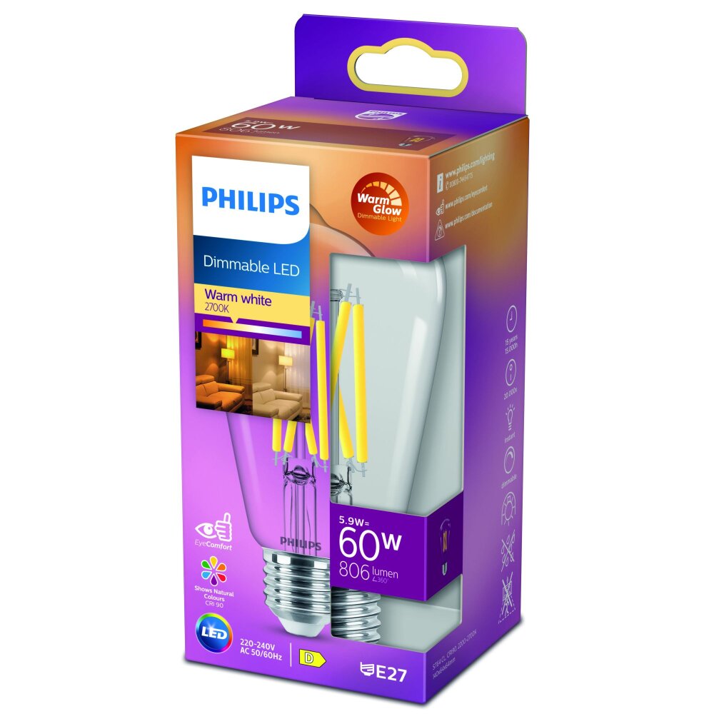 Philips LED E27 6 Wat 2200-2700 Kelwinów 810 Lumenów main product photo