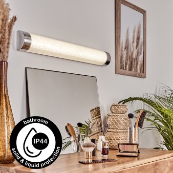Morges Lampa oświetlająca lustro LED Chrom, Efekt brokatowy, Biały, 1-punktowy