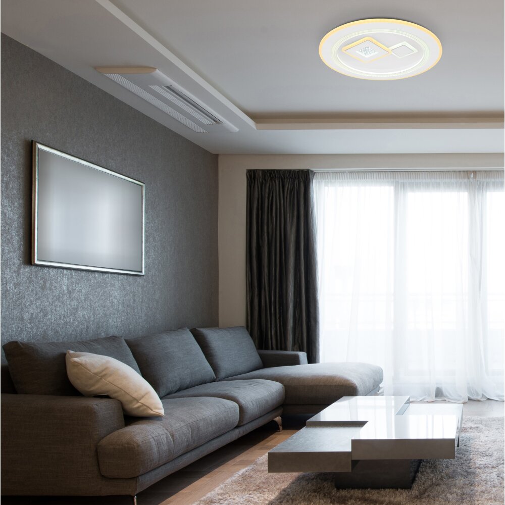 Globo VALERIA Lampa Sufitowa LED Chrom, Biały, 1-punktowy, Zdalne sterowanie main product photo