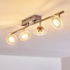 Marsen Lampa Sufitowa LED nikiel matowy, 4-punktowe, Zdalne sterowanie, Zmieniacz kolorów