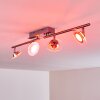 Marsen Lampa Sufitowa LED nikiel matowy, 4-punktowe, Zdalne sterowanie, Zmieniacz kolorów