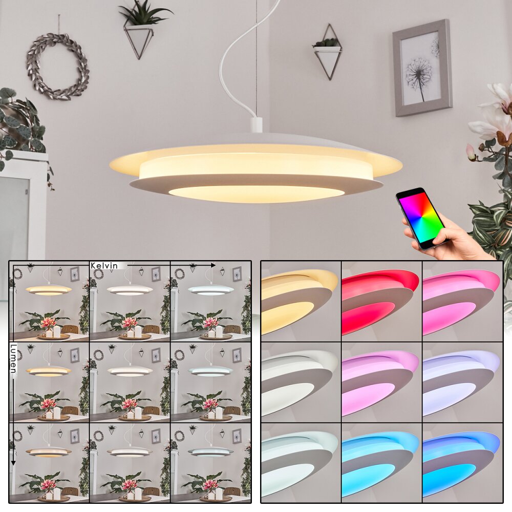Ittingen Lampa Wisząca LED Biały, 1-punktowy, Zmieniacz kolorów main product photo