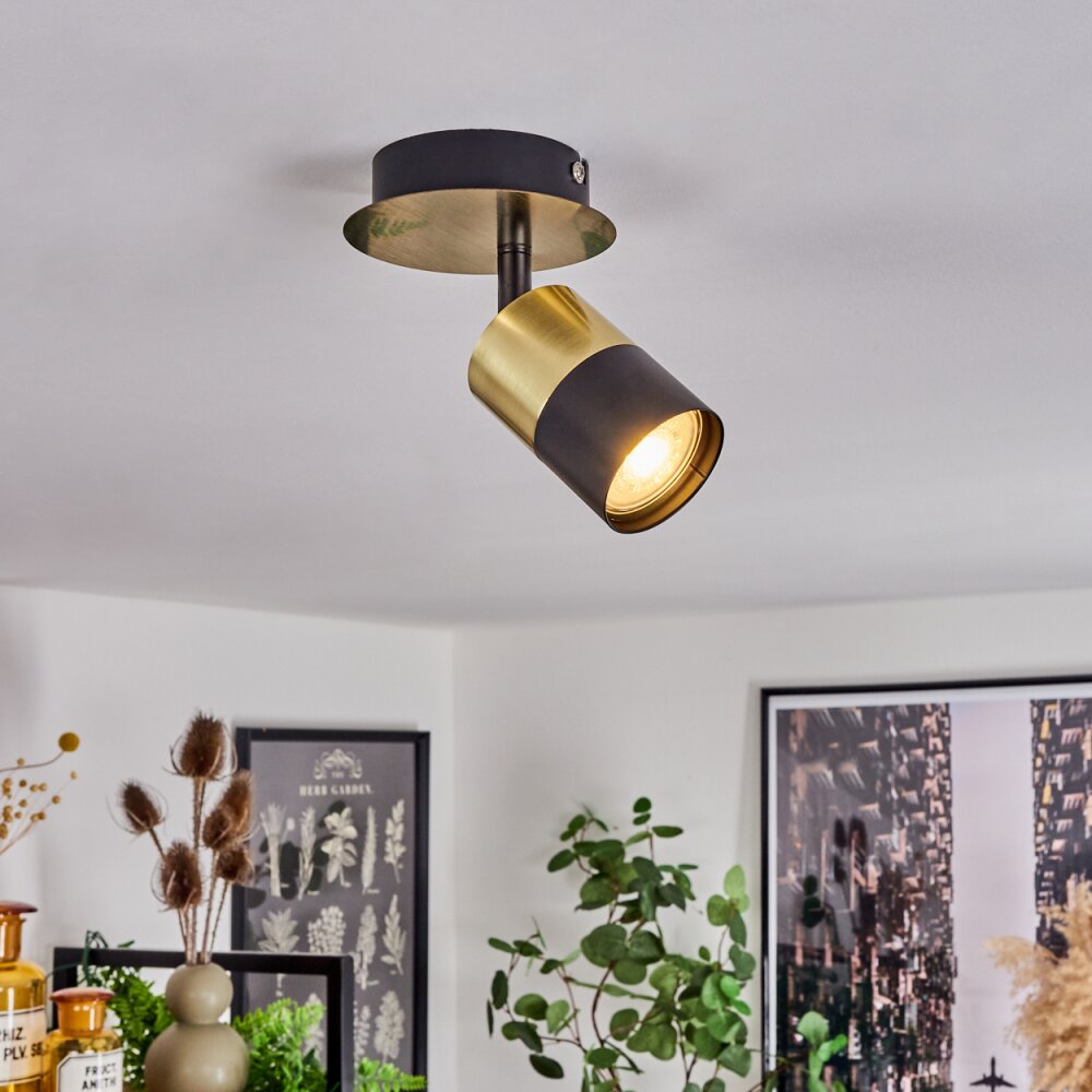 Barasat Lampa Sufitowa Mosiądz, Czarny, 1-punktowy main product photo