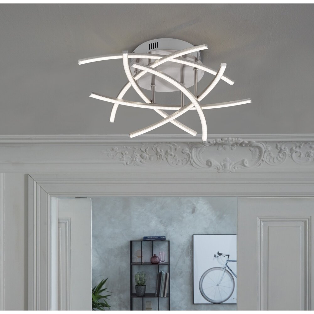Fischer & Honsel Cross TW Lampa Sufitowa LED Nikiel matowy, 6-punktowe, Zdalne sterowanie main product photo
