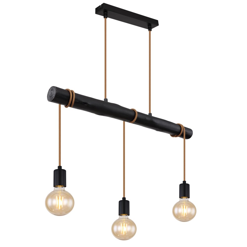 Globo GREGOR Lampa Wisząca Ciemne drewno, Czarny, 3-punktowe main product photo