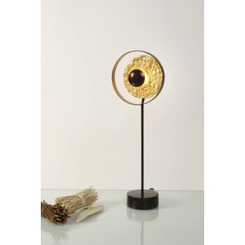 Holländer SATELLITE lampa stołowa Brązowy, Złoty, Czarny, 1-punktowy