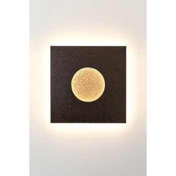 Holländer LUNA lampa ścienna LED Brązowy, Złoty, Czarny, 1-punktowy