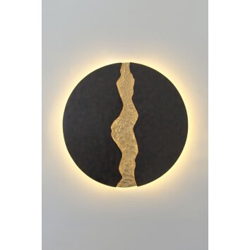 Holländer LAVA lampa ścienna LED Brązowy, Złoty, Czarny, 1-punktowy