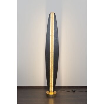 Holländer SIMBOLO lampa podłogowa LED Brązowy, Złoty, Czarny, 1-punktowy