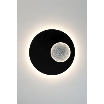 Holländer LUNA RUND GROSS Lampa ścienna LED Brązowy, Czarny, Srebrny, 1-punktowy