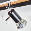 Deadwood Lampa Sufitowa LED Brązowy, Chrom, Wygląd drewna, Czarny, 5-punktowe