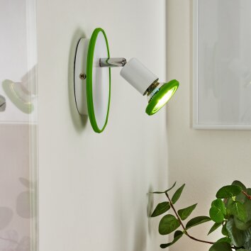 Cabri Lampa ścienna LED Chrom, Zielony, Biały, 1-punktowy