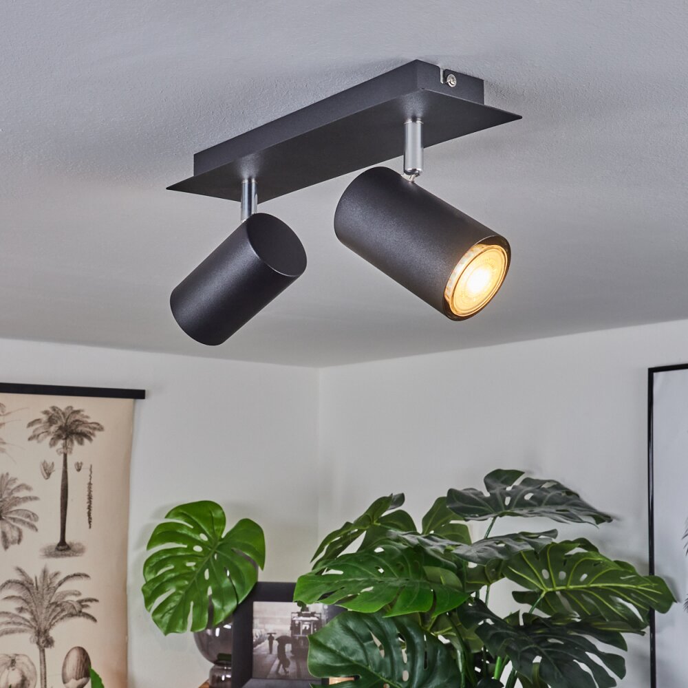 Zuoz Lampa Sufitowa Chrom, Czarny, 2-punktowe main product photo