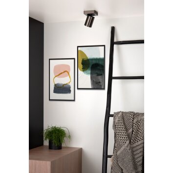 Lucide NIGEL Lampa Sufitowa LED Stal nierdzewna, Czarny, 1-punktowy