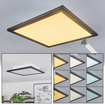 Ringuelet Lampa Sufitowa LED Czarny, Biały, 1-punktowy, Zdalne sterowanie