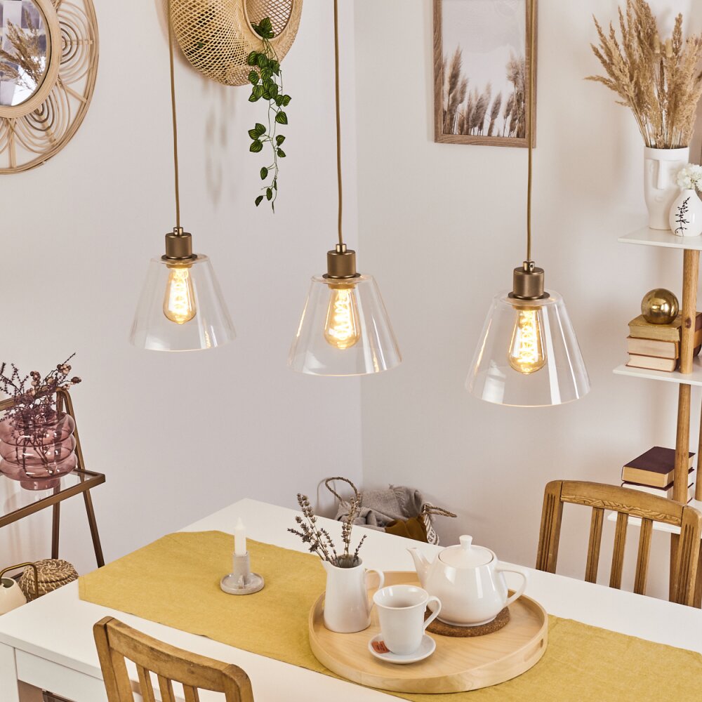 Puestito Lampa Wisząca Brązowy, Złoty, 3-punktowe main product photo