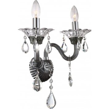 Globo DUNJA lampa ścienna chrom, przezroczysty, 2-punktowe