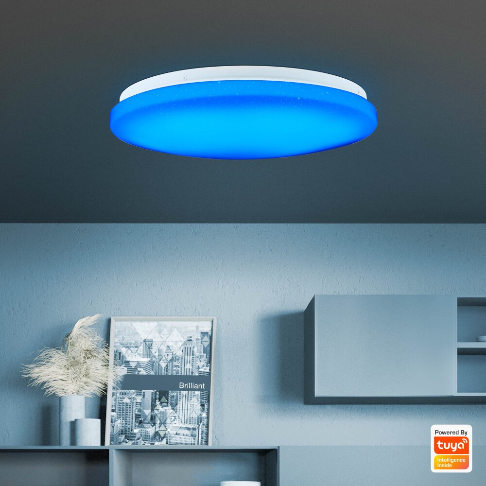 Brilliant Heddy Lampa Sufitowa LED Biały, 1-punktowy, Zdalne sterowanie, Zmieniacz kolorów main product photo