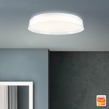 Brilliant Leanna Lampa Sufitowa LED Biały, 1-punktowy, Zdalne sterowanie, Zmieniacz kolorów