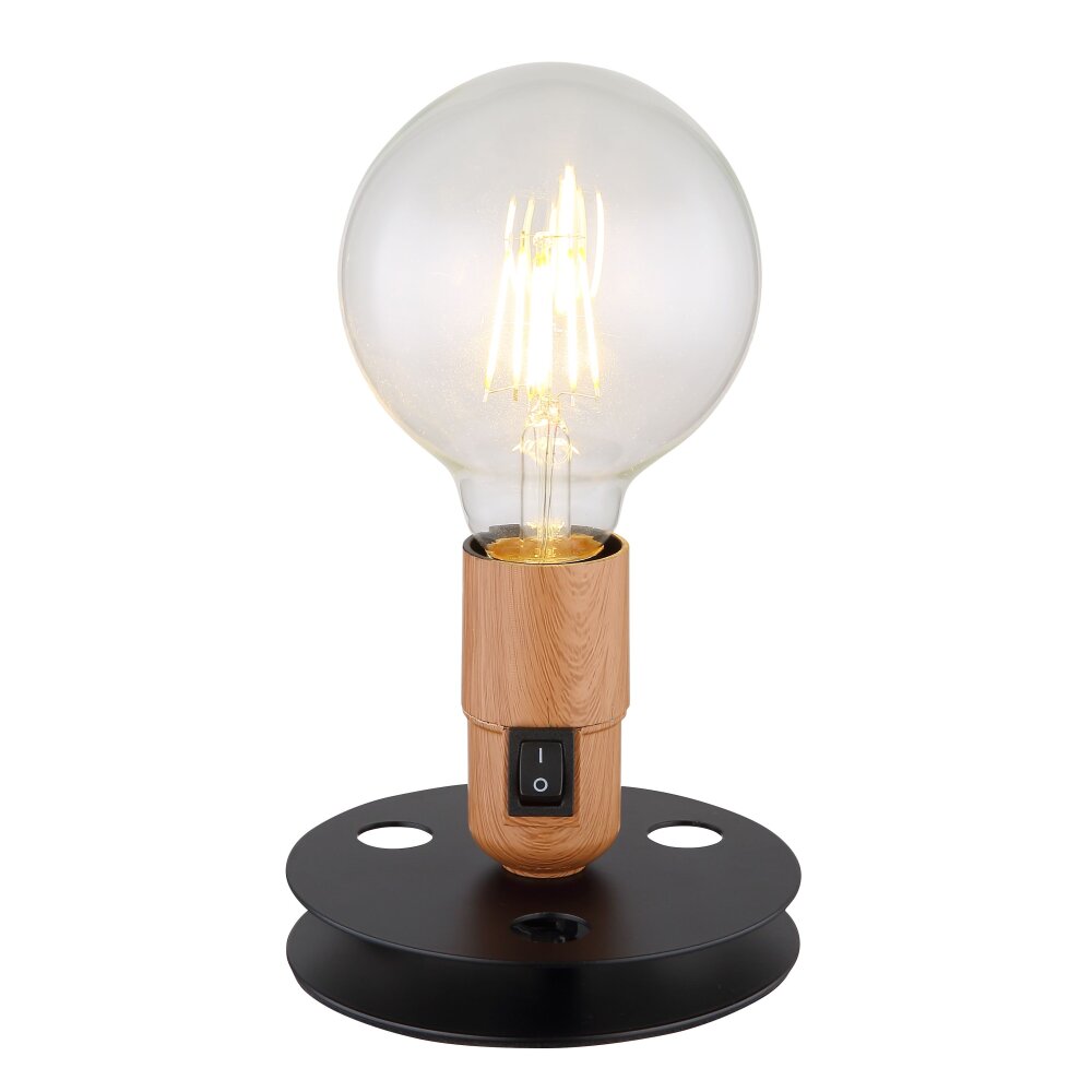 Globo JOHANNA lampka nocna Wygląd drewna, Czarny, 1-punktowy main product photo
