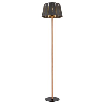 Globo LUNA Lampa Stojąca Wygląd drewna, Czarny, 1-punktowy