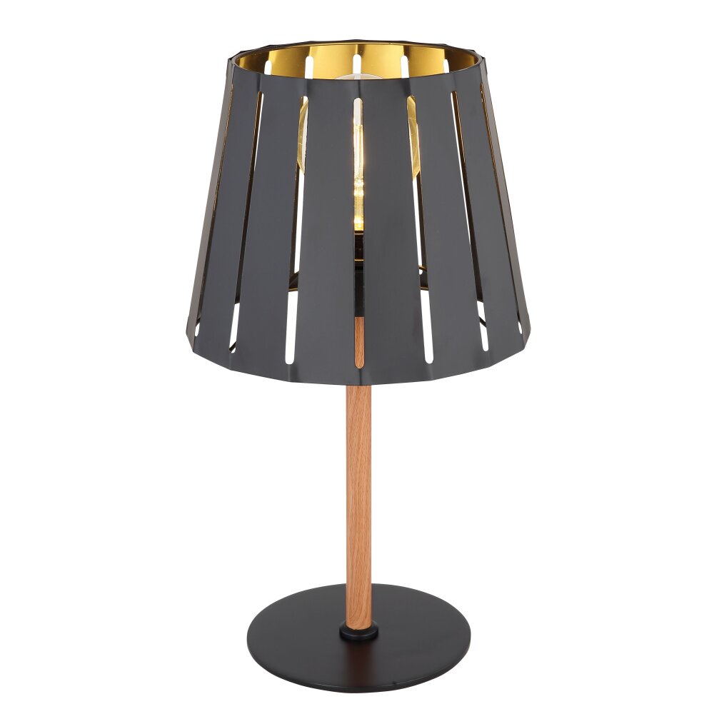 Globo LUNA lampka nocna Wygląd drewna, Czarny, 1-punktowy main product photo