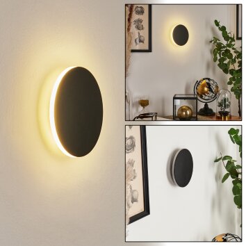 Comallo Lampa ścienna LED Czarny, Biały, 1-punktowy