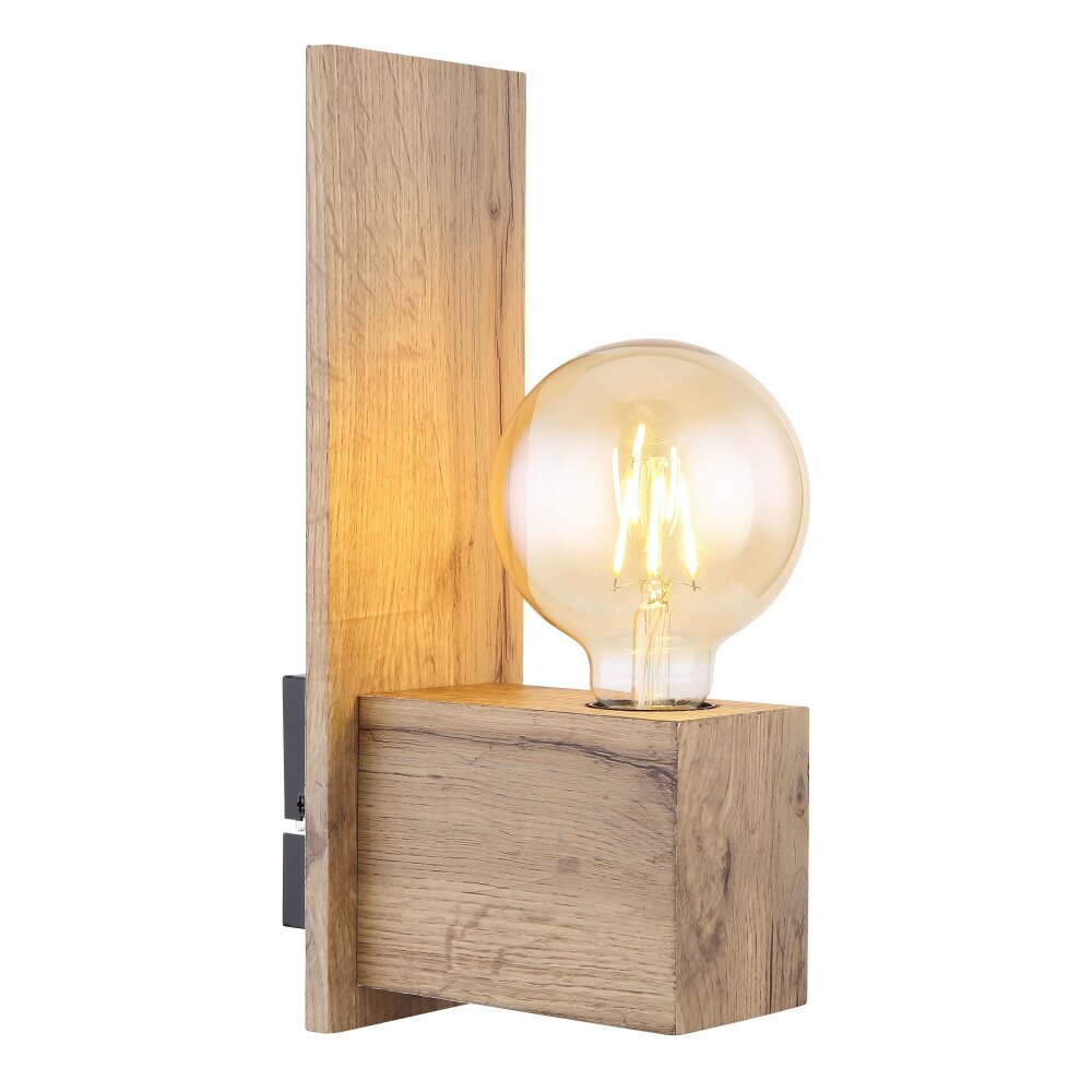 Globo ERNA Lampa ścienna Jasne drewno, Czarny, 1-punktowy main product photo